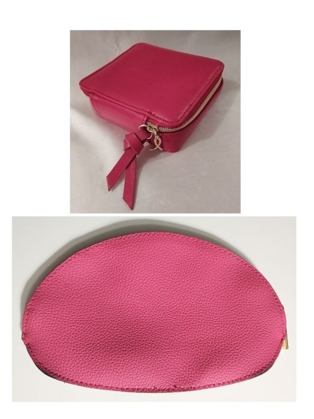 2 Estée Lauder Compact Hot Pink Cosmetics Zippered Travel Cases
